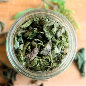 Looking in the jar top of Nerve Nourish herbal tea